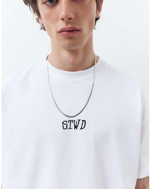 Pull&Bear White Stwd Graphic T-shirt for men