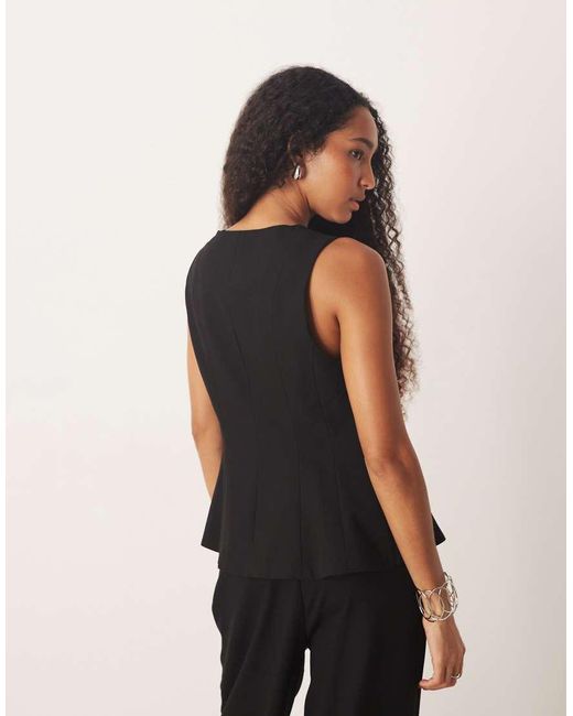 ASOS Black Tailored Moulded Waistcoat