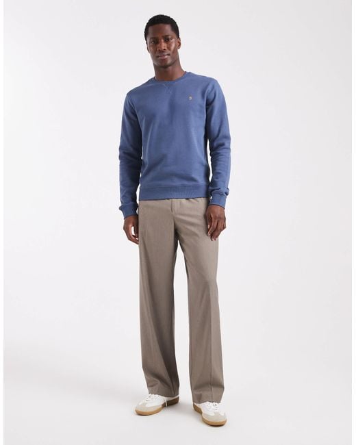 Farah Blue Tim Crewneck Sweatshirt for men