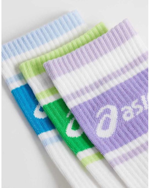 Asics Set Van 3 Paar Sokken Met Multi Logo in het White