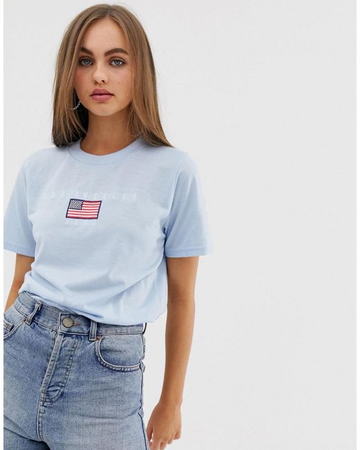 daisy street relaxed sweatshirt with vintage los angeles embroidery