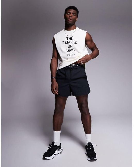 Nike Gray Unlimited Dri-fit Seersucker 5 Inch Shorts for men