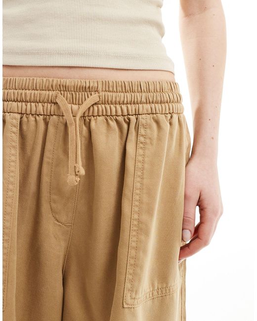 ONLY Natural High Waist Pull On Cargo Short