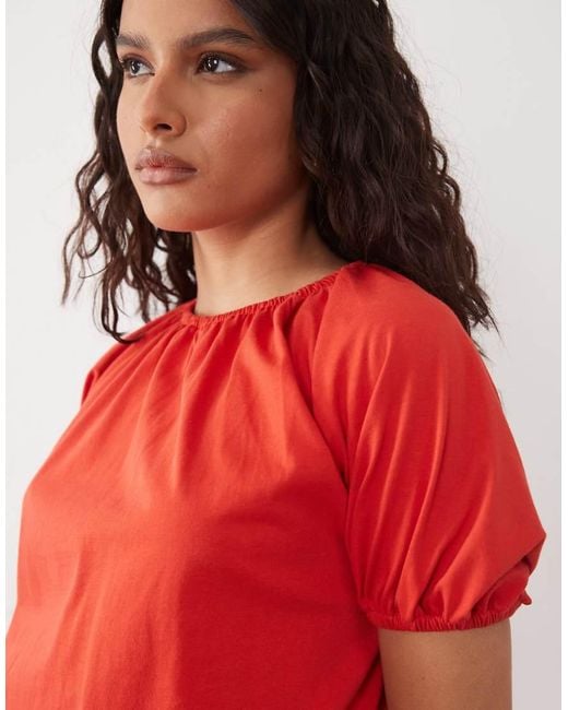 ASOS Red Short Sleeve Bubble Top Co-ord