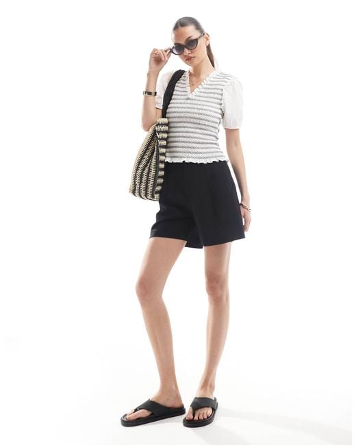Stradivarius Black Tailored Short