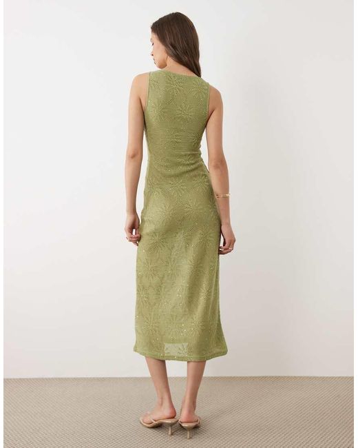 Motel Green Masela Knit Maxi Dress