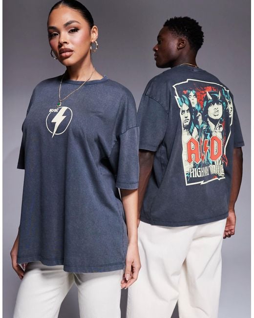 ASOS Blue – kastiges unisex-t-shirt