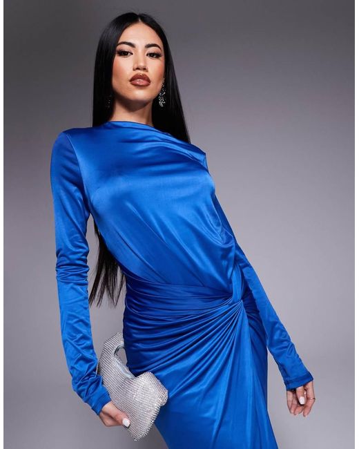 Vestito Cobalto Con Incrocio Sul Davanti di DASKA in Blue