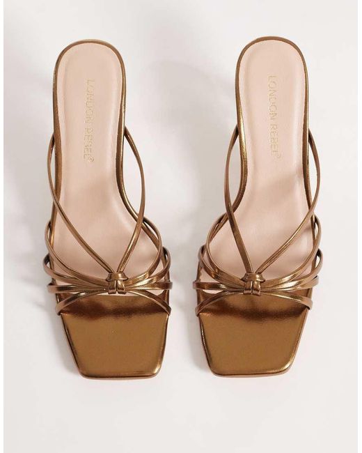 London Rebel Brown Gracie Heeled Sandals