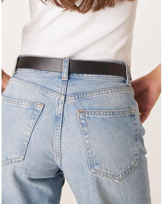 ASOS Blue Waist And Hip Belt With Hammered Buckle