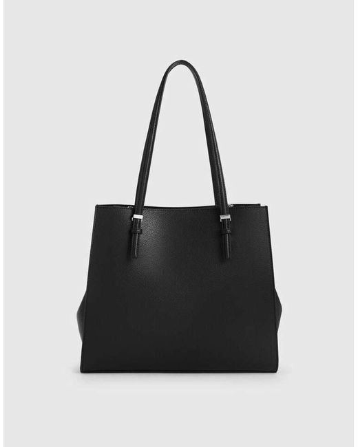 Charles & Keith Black Sansa Tote Bag
