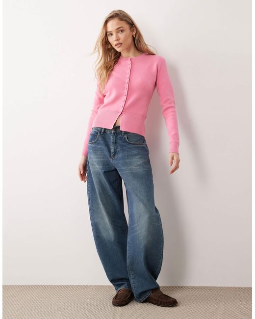 Gilet ras Threadbare en coloris Pink