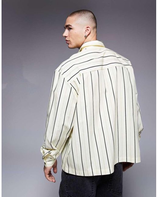 Camicia Oversize Gialla A Righe di ASOS in Gray da Uomo