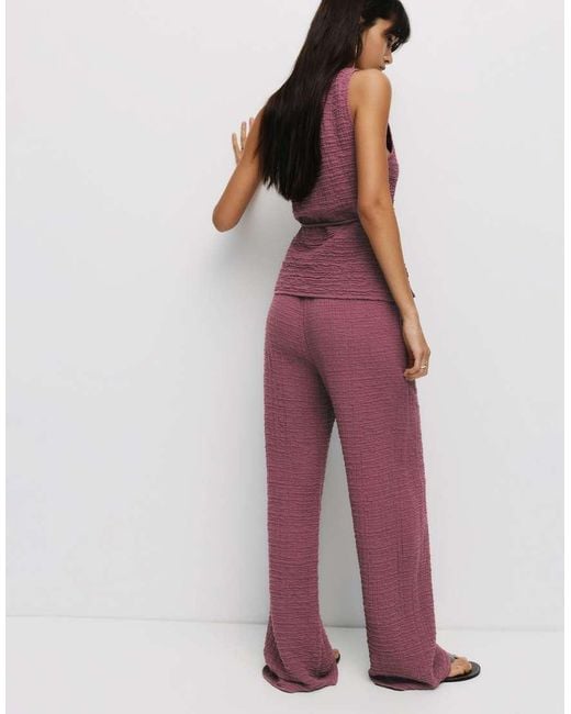 Pull&Bear Rustieke Broek Met Kreukeffect in het Pink