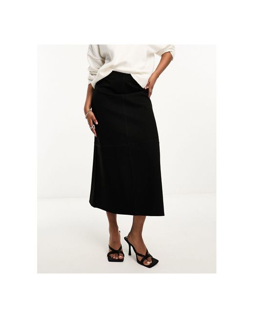 & Other Stories White Stretch A Line Midi Skirt