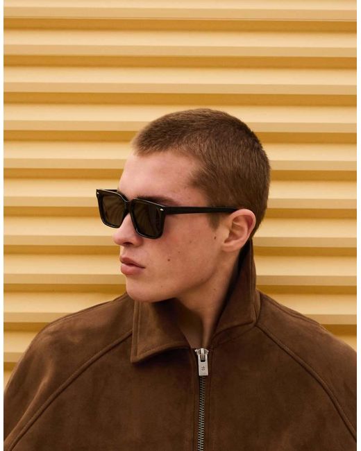 Bershka Brown Faux Suede Jacket for men