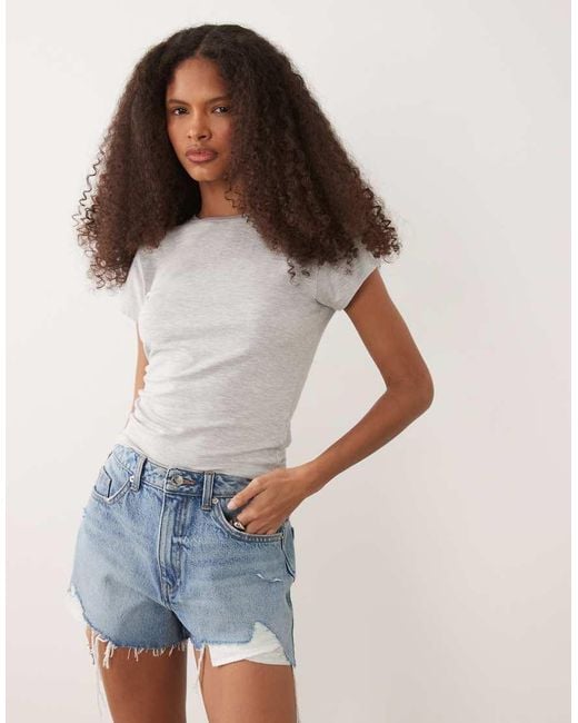 Miss Selfridge Blue Extreme Rip Short