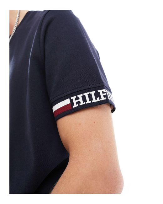 Tommy Hilfiger – monotype – t-shirt in Blue für Herren