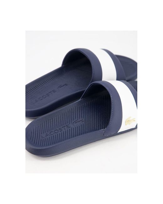 lacoste croco sliders navy with gold croc