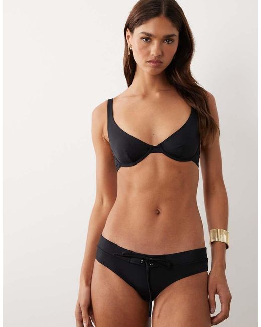 ASOS Black Maya Amalfi Underwired High Apex Bikini Top