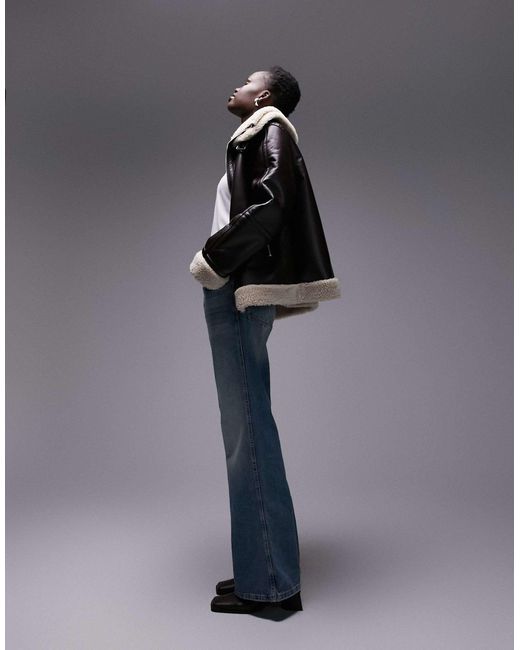 Premium Oversized Winter Aviator Coat With Shearling Trim And Fleece Lining For Winter Fashion Fans main image 1