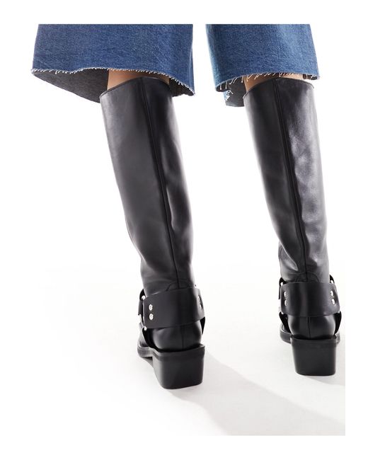 asos black biker boots