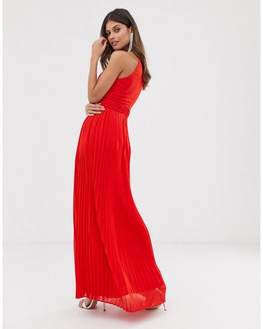 red high neck maxi dress