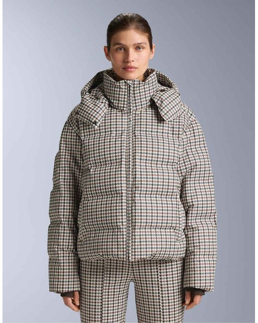 Oysho Gray Down By Minardi Piume Company Ski 10k Printed Crop Padded Jacket