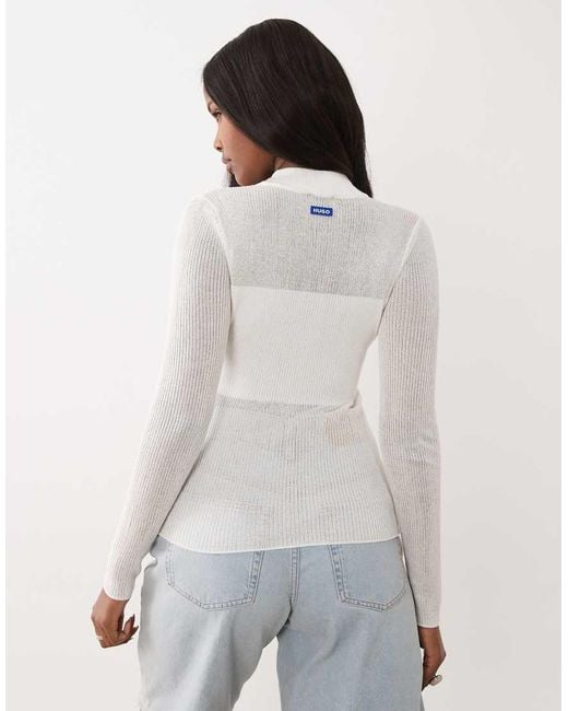 HUGO White Long Sleeve Top