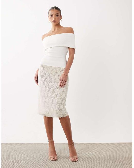 ASOS White Compact Cotton Bardot Top