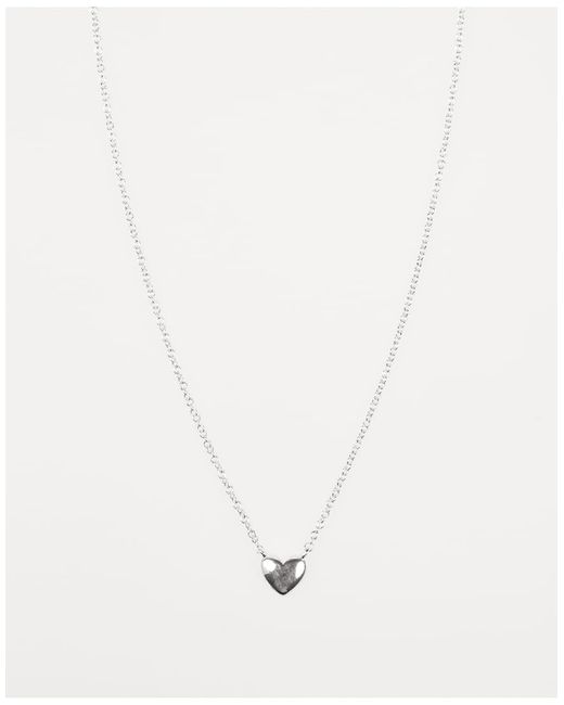 Lovisa Ketting Van Sterling Met Klein Bol Harthangertje in het White