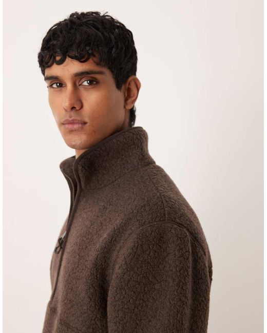 ARKET Brown Half Zip Fleece for men
