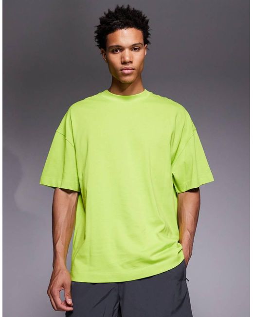 4505 Green Icon Boxy Oversized Heavyweight Cotton T-shirt With Quick Dry Finish for men