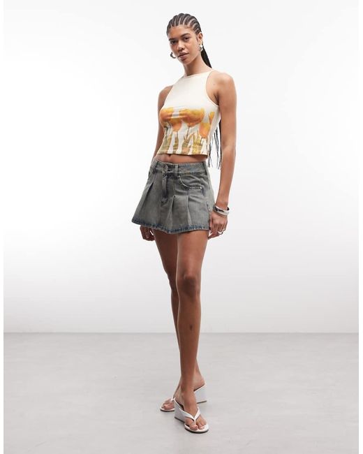 Motel White Blurry Print Dudley Top