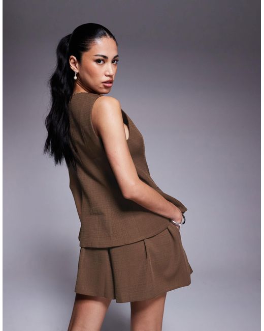 ASOS Brown Peplum Waistcoat Co-ord