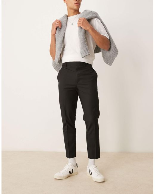 ASOS – elegante, schmal zulaufende hose in Natural für Herren