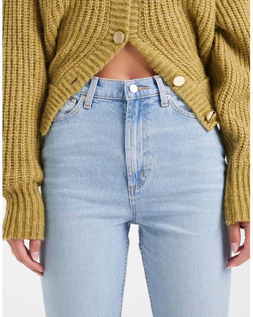 ASOS Blue Asos Design Tall Mid Rise Flare Jeans