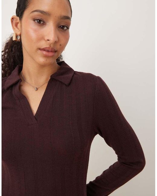 Jdy Natural Knitted Polo Midi Dress