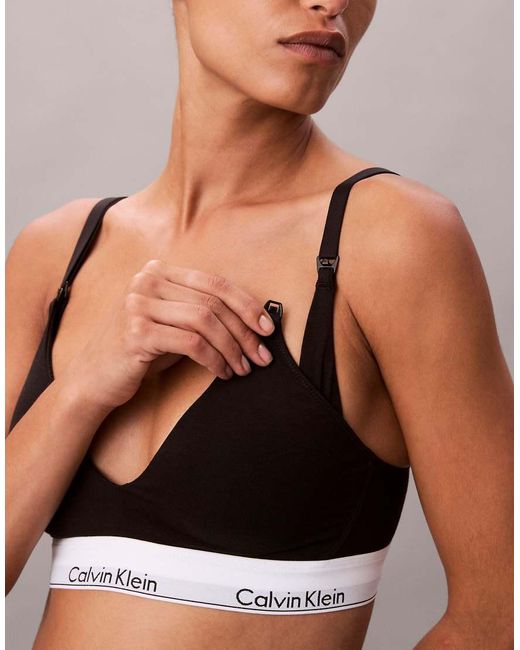 Bralette Triangular Con Relleno Ligero De Modal De Algodón Icon Cotton Modal De Maternity Calvin Klein de color Black