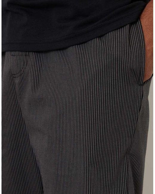 Threadbare Black Short Sleeve Stripe Bottom Pyjama Set for men