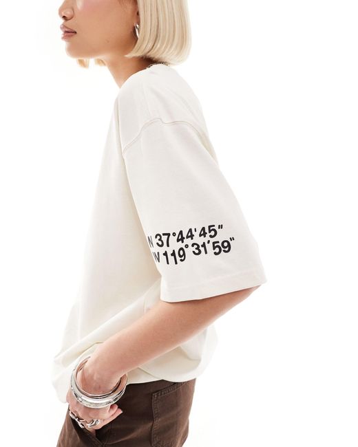 The North Face White Nse Logo Back Print Oversized T-shirt