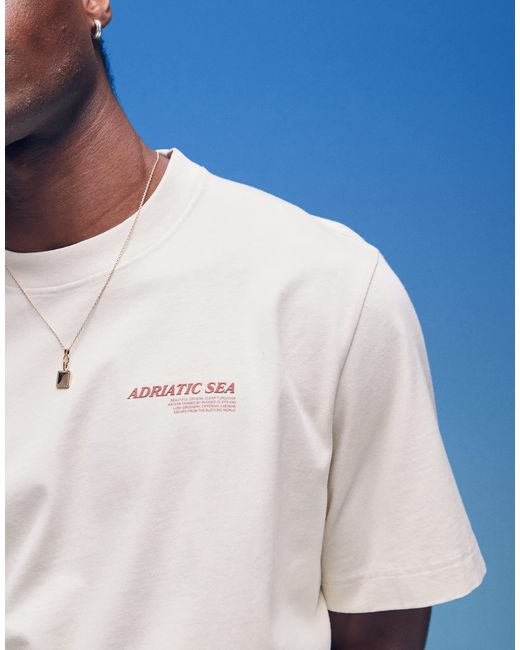 Abercrombie & Fitch White Destination Back Print Cropped T-shirt for men