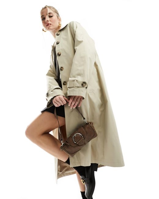 Trench-coat boutonné devant - beige Vila en coloris White