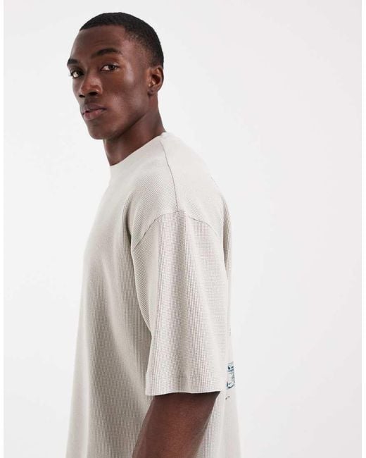 ASOS White Oversized Waffle T-shirt With Hot Wheels Print for men