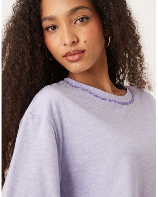 ASOS Purple Oversized Tee & Short Pyjama Set
