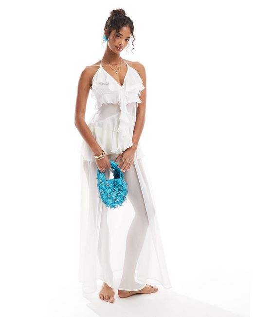 Miss Selfridge White – beach-maxikleid