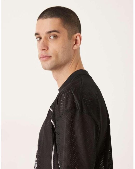 ASOS Gray Boxy Oversized T-Shirt With Piping Detail And Number Graphic for men