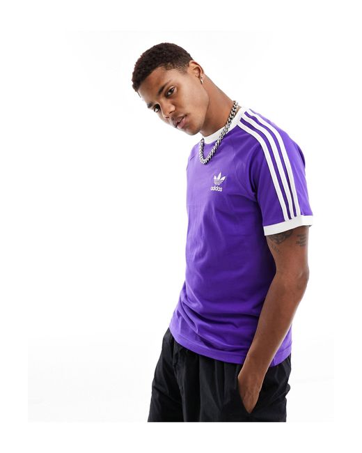 T-shirt à trois bandes - violet bleuté Adidas Originals pour homme en coloris Purple