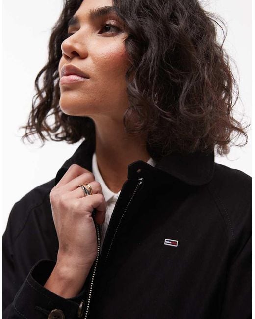 Tommy Hilfiger Black Cotton Bomber Jacket