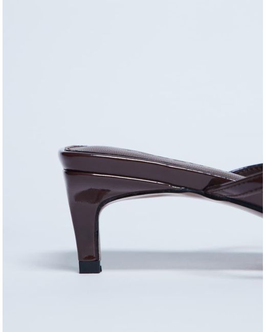 TOPSHOP White Autumn Minimal Mid Heel Sandals